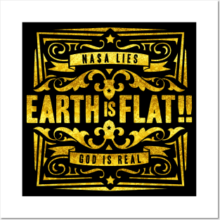 Flat Earth - Flat Earth - Earth is flat Posters and Art